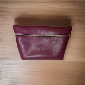 Portland Leather Goods Makeup Bag Extra Large Plum / Discontinued Color